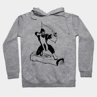 Bigfoot Bow Hunting Silhouette Hoodie